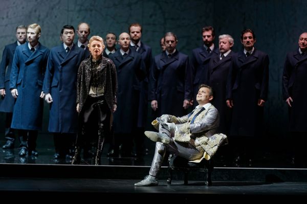 Julia Novikova (Oscar), Dmytro Popov (Riccardo), Choeur d'hommes du Capitole de Toulouse © Patrice Nin