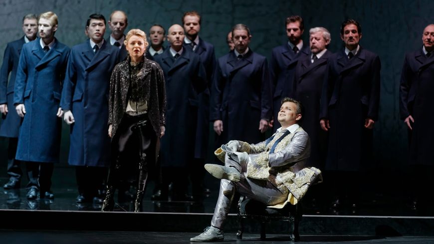Julia Novikova (Oscar), Dmytro Popov (Riccardo), Choeur d'hommes du Capitole de Toulouse © Patrice Nin