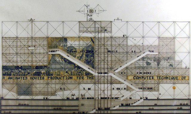 Plan du centre Beaubourg avant la construction en 1971