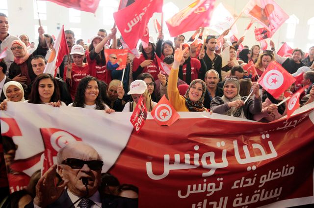 Des soutiens de Béji Caïd Essebsi réunis jeudi à Sfax.