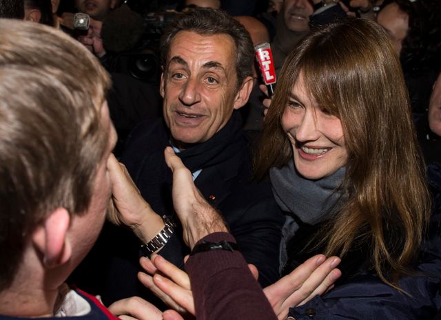 Après l'annonce des scores, Nicolas Sarkozy est allé remercier les militants