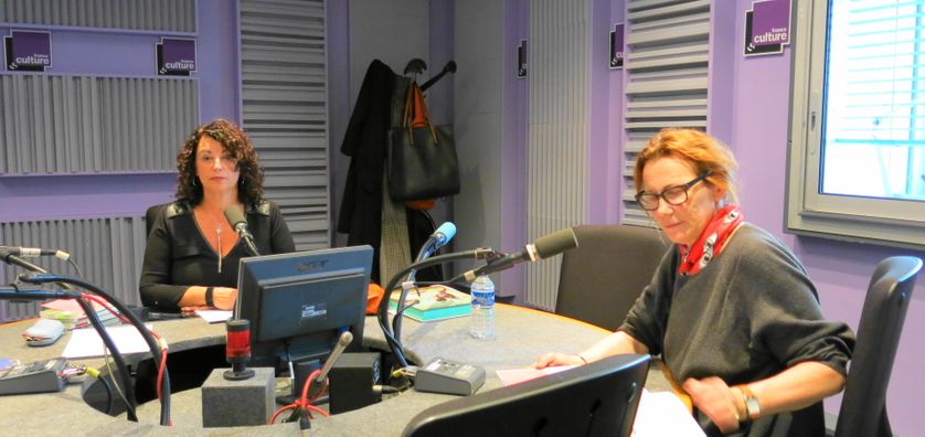 France Culture, studio 153, quelques secondes avant ! Aline Pailler & Marie Desplechin ( de gauche à droite )