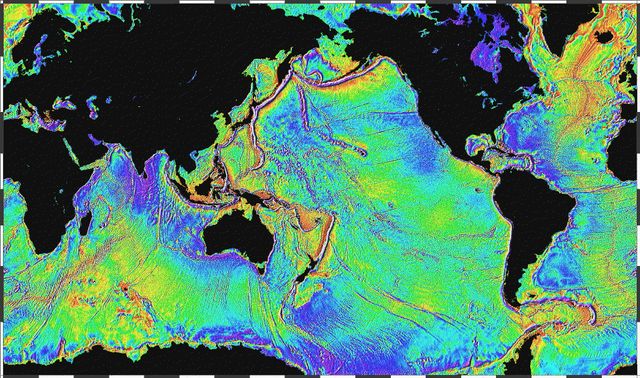 Carte des reliefs sous-marins