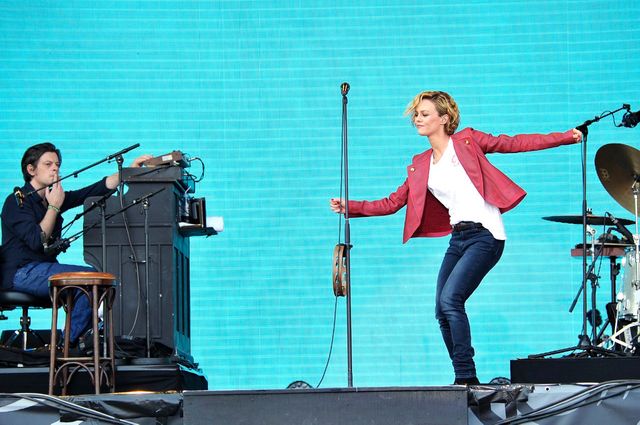 Vanessa Paradis et Benjamin Biolayau festival des Vieilles Charrues, juillet 2014