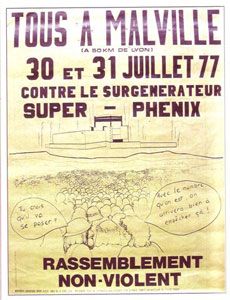 "Tous à Malville", affiche pour la lutte contre Superphénix, 1977