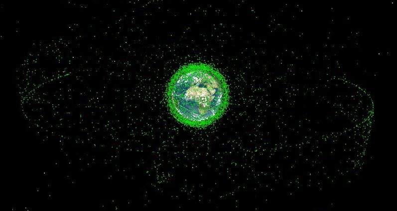 Une représentation des débris spatiaux autour de la Terre