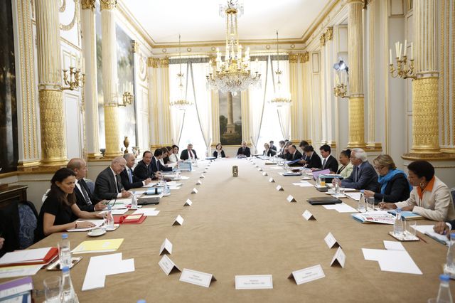 Au palais de l''Elysee, dans la salle du Conseil des Ministres