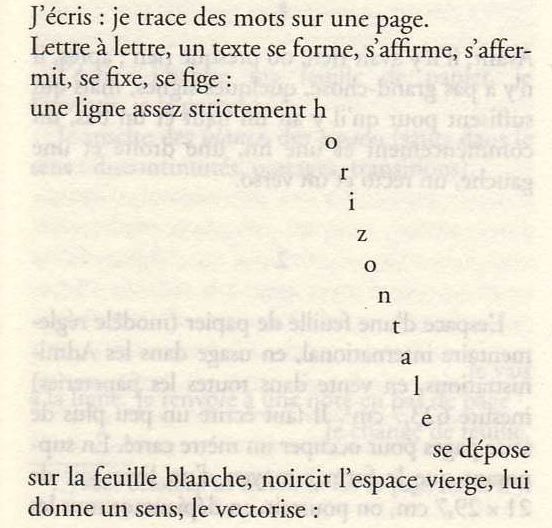 Extrait d'Espèces d'espaces de Georges Pérec , 1974
