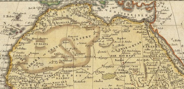 Carte du Sahara vers 1800 par Aaron Arrowsmith