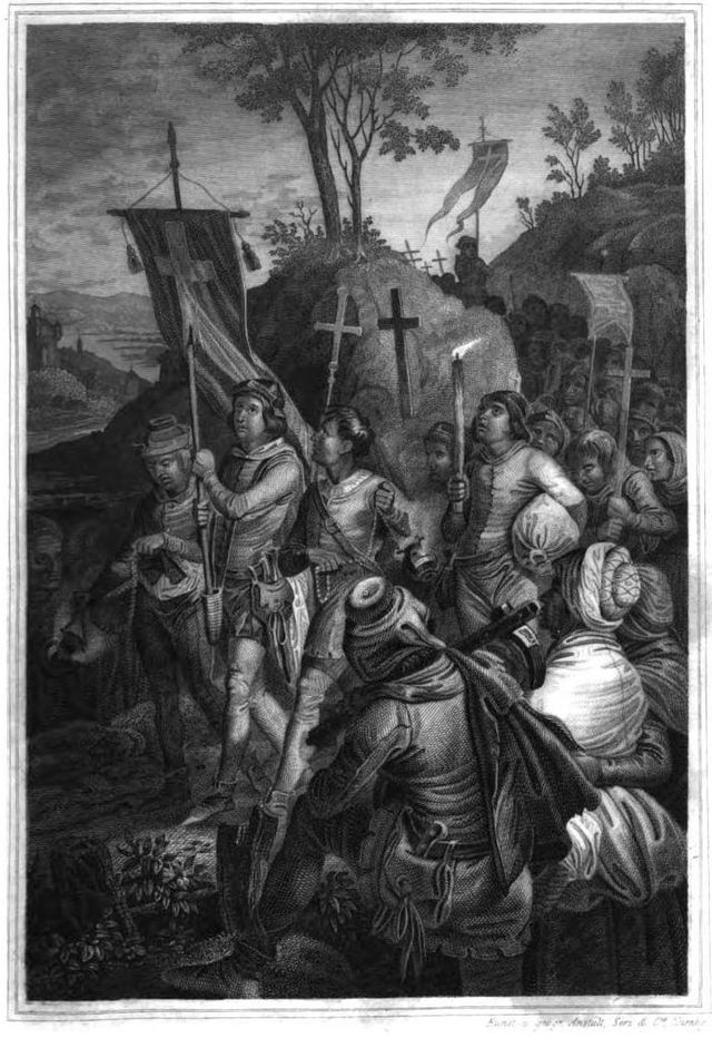 La Croisade des enfants de 1212 - Gravure de Johann Jakob Kirchhoff - 1843