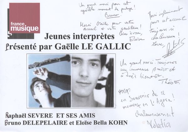 livre d'or de Génération jeunes interprètes du 15-11-2014