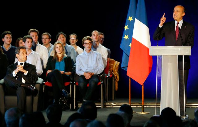 Juppé lors du meeting de Sarkozy à Bordeaux