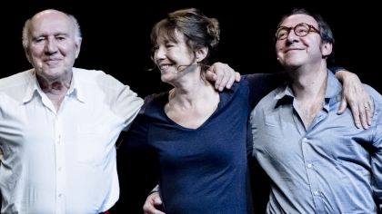 Michel PIccoli, Jane Birkin, Hervé Pierre. Photo © Gilles Vidal ©Radio France