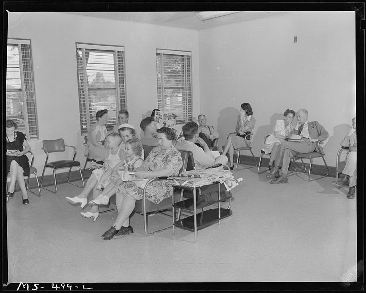 salle d'attente d'hopital, Colorado 1946