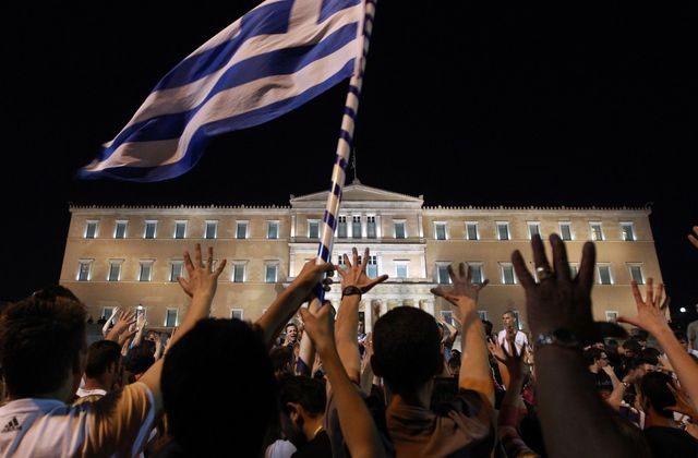 Les Indignés en Grèce, devant le Parlement à Athènes, le 16 juin 2011