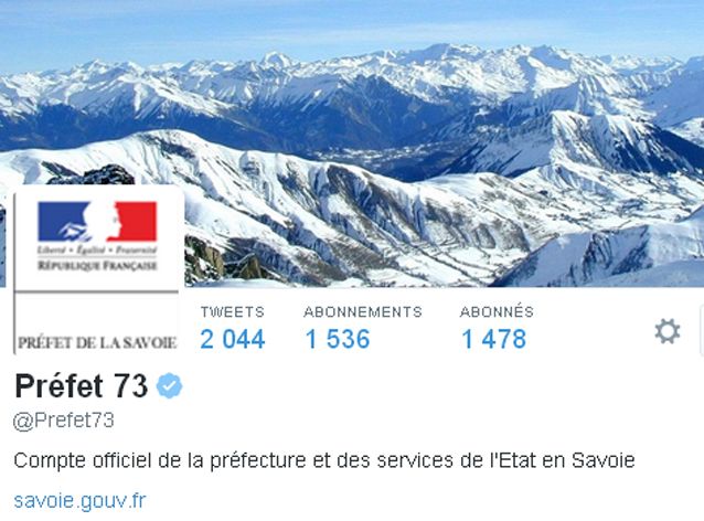 Compte twitter de la préfecture de Savoie