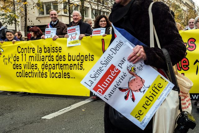 Lors d'une précédente manifestation d'élus et d'habitants du 93.