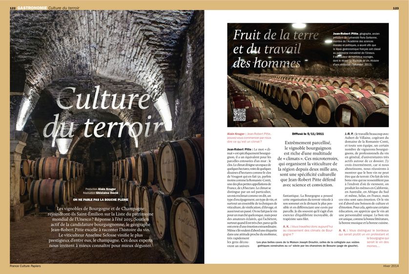 "Culture du terroir", Vins de Bourgogne, pages 122 à 127