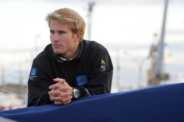 aint Malo à une semaine du départ de la route du Rhum. François GABART, skipper de MACIF Saint Malo le 26/10/2014