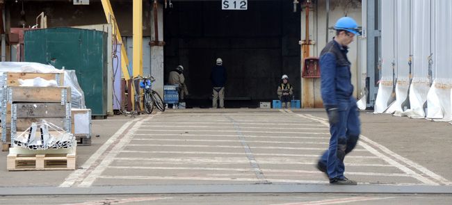 Chantier STX, en décembre 2014
