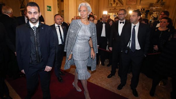 Christine Lagarde, directrice du FMI, à l'ouverture de la saison de la Scala de Milan. (© MaxPPP)