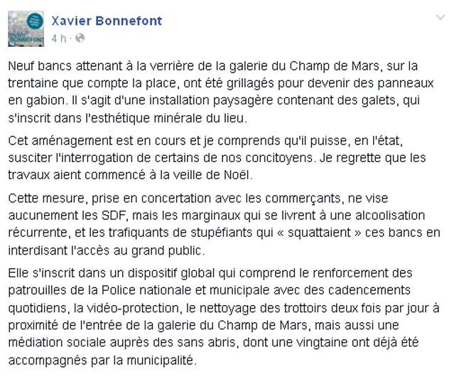 Xavier Bonnefont sur sa page Facebook
