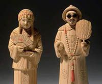 Figurines chinoises en bois