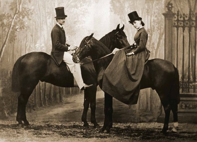 Le Prince Achille Murat et Cora Pearl, 1865, tirage photographique moderne d'après plaque de verre