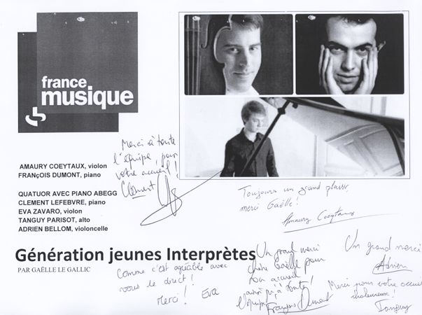 Livre d'or de Génération jeunes interprètes du 13-12-2014_Coeytaux-Dumont-Quatuor Abegg