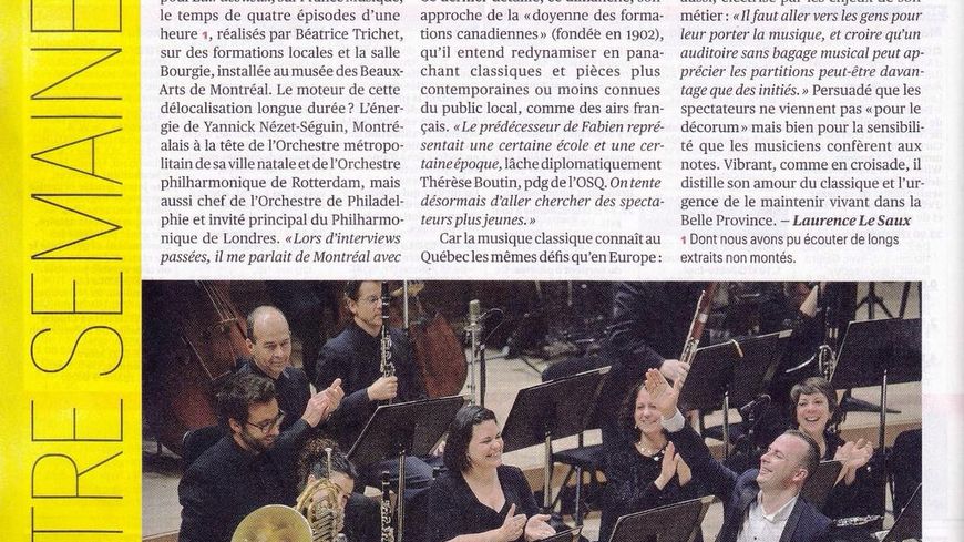 Un article de Télérama à propos de notre série au Québec...