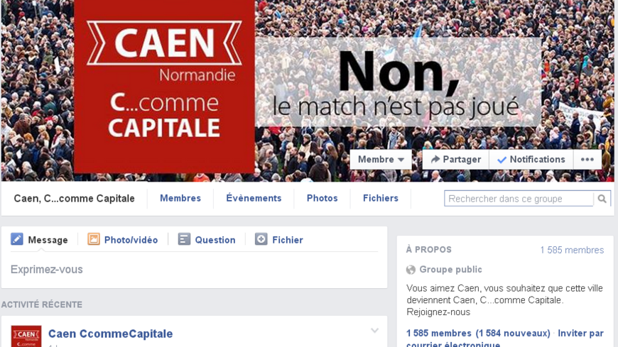Le groupe Facebook "Caen... C comme capitale" (capture d'écran).