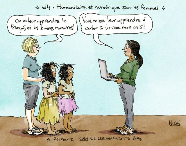 humanitaire et numérique - dessin Nina Luec pour les femmes tte une histoire