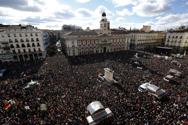 Des dizaines de milliers d'Espagnols ont manifesté à Madrid.