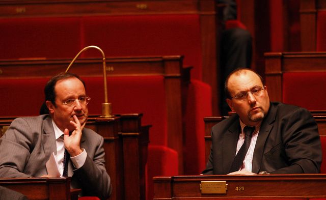 François Hollande et Julien Dray à l'Assemblée nationale