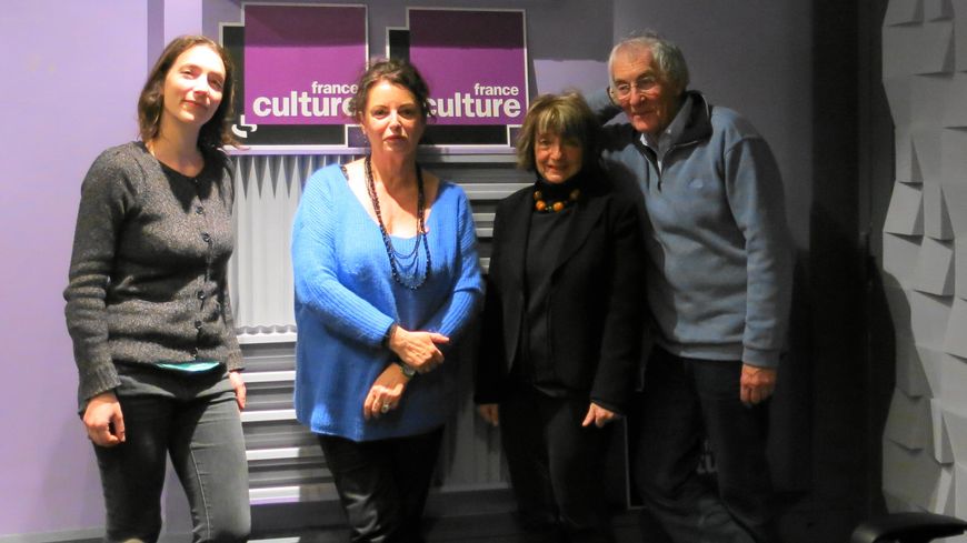 Fin de partie studio 153 à France Culture ... Jeanne Boyer, Aline Pailler & Monique Pinçon-Charlot, Michel Pinçon (de g. à d.)