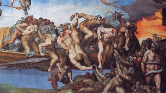 Terreur des damnés jetés en enfer - Michel Ange - Détail de la Chapelle Sixtine