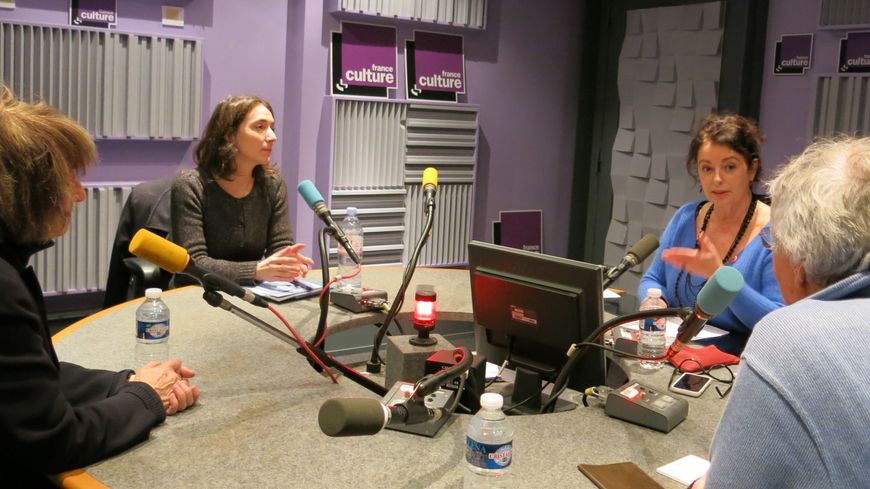 Pendant l'émission à France Culture, studio 153 ... Monique Pinçon-Charlot, Jeanne Boyer, Aline Pailler & Michel Pinçon