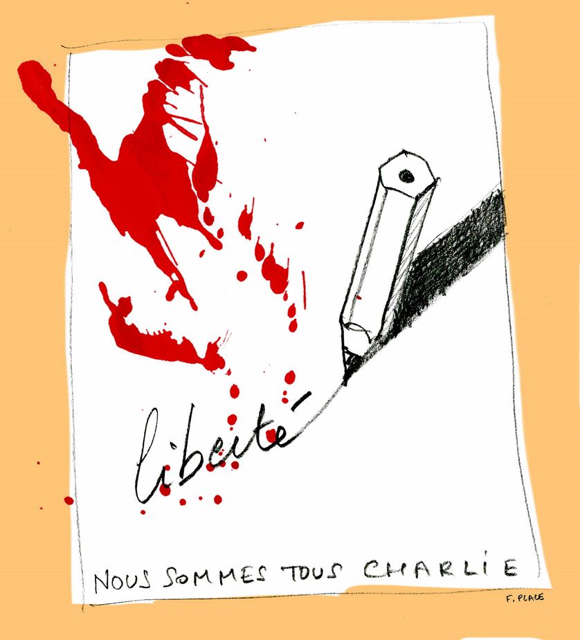 « Deux dessins pour Charlie amitié et tristesse » François Place