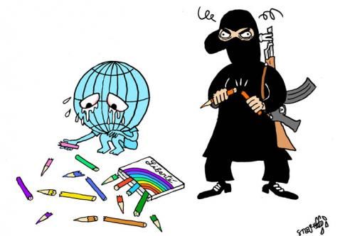 Dessin de Stephff, in Je suis Charlie, Courrier International, du 08.01.2015