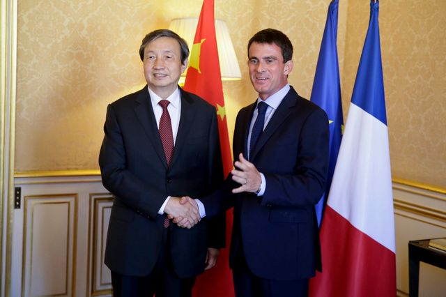 Manuel Valls avec le vice-premier ministre chinois en septembre dernier