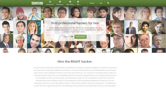 capture d'écran du site www.hackerslist.com