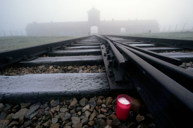 Les rails qui mènent au camp d'Auschwitz2
