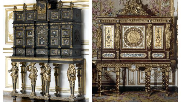 Cabinet des Gobelins © musée des Arts décoratifs de Strasbourg M. Bertola / Serre-Bijoux de Marie-Antoinette 1787 (Ferdinand Schwerdfeger) © RMN-Grand Palais (Château de Versailles) G.Blot