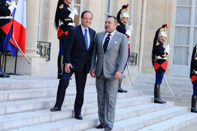 François Hollande avec le roi du Maroc, Mohammed VI, le 24 mai 2012.