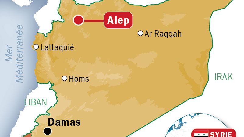 Carte de localisation d'Alep, en Syrie