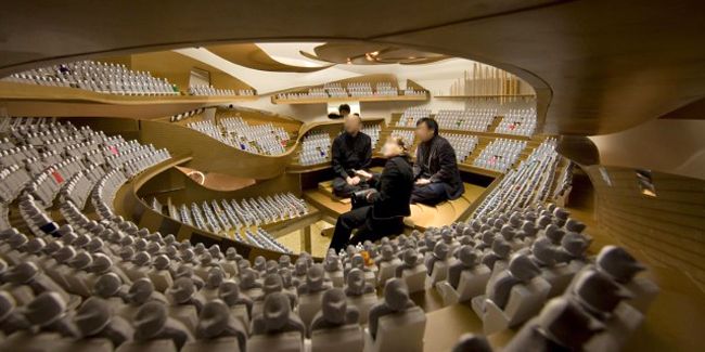 La maquette au 1/10è de la Philarmonie de Paris, testée par des acousticiens
