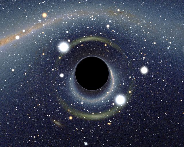 Vue simulée d'un trou noir