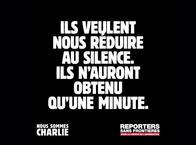 Campagne de RSF après les attentats à Charlie Hebdo