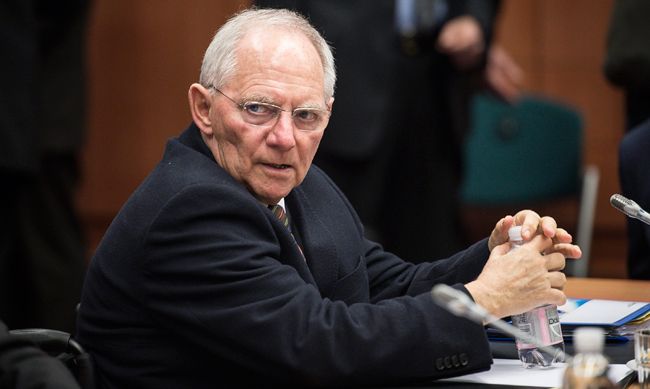 Wolfgang Schaüble, ministre allemand des finances le 16 février à la réunion de l'Europgroupe sur la Grèce