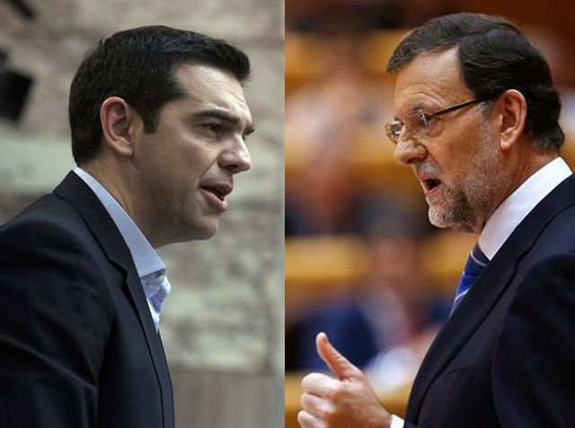 Alexis Tsipras et Mariano Rajoy